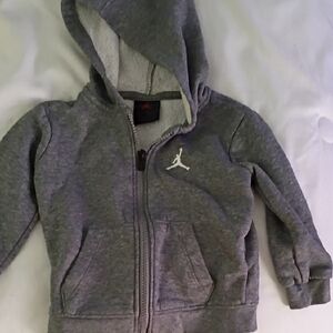 Jordan Kids Charcoal Hoodie with White Logo